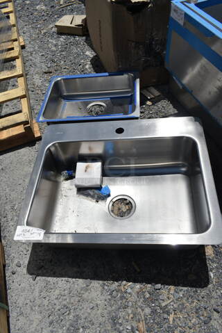 2 BRAND NEW SCRATCH AND DENT! Stainless Steel Single Bay Drop In Sinks. 2 Times Your Bid!