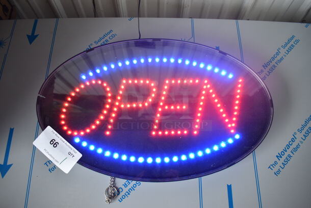 Open Light Up Sign. 21x2x13. Tested and Working!