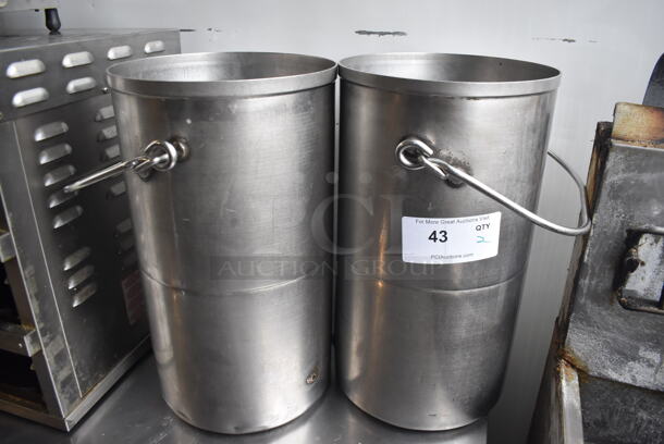 2 Tall Metal Pails With Handles. 2 Times Your Bid!  - Image 1 of 3