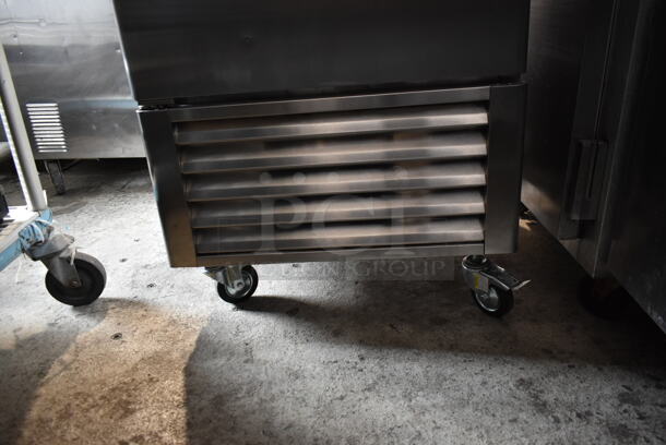 Turbo Air TSR-23SD Stainless Steel Commercial Single Door Reach In Cooler w/ Poly Coated Racks on Commercial Casters. 115 Volts, 1 Phase. Tested and Powers On But Does Not Get Cold - Image 4 of 7
