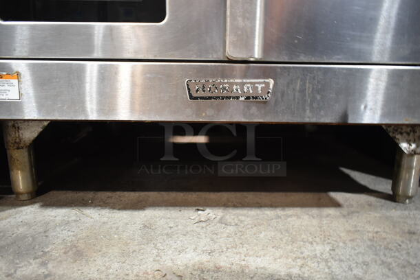 Hobart Stainless Steel Commercial Full Size Convection Oven w/ View Through Door, Solid Door, Metal Oven Racks and Thermostatic Controls.  - Image 5 of 7