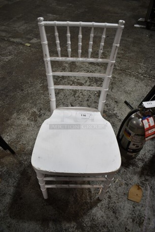 White Chivari Dining Height Banquet Chair.  - Image 1 of 2