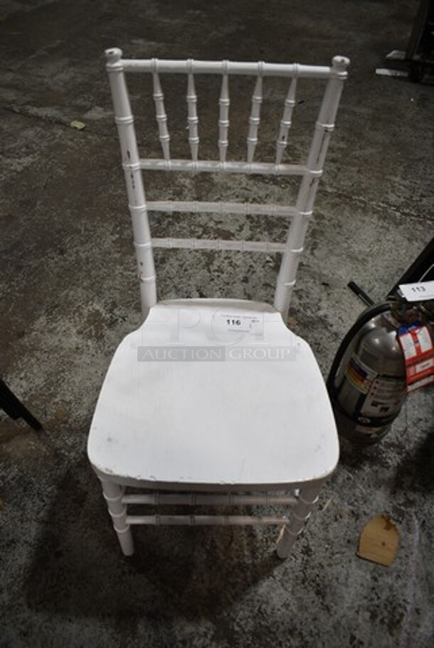 White Chivari Dining Height Banquet Chair. - Item #1114143