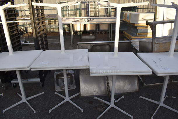 4 White Dining Height Tables on White Table Base. Stock Picture - Cosmetic Condition May Vary. 27.5x27.5x29. 4 Times Your Bid! - Image 8 of 8