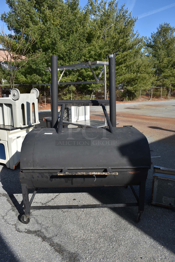Metal Commercial Wood or Charcoal Fired Barbecue BBQ Roaster Grill on Commercial Casters. 70x60x86 - Image 7 of 7