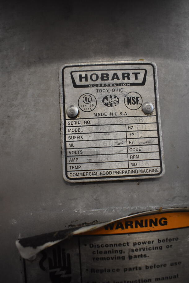 Hobart 6460 Floor Model Potato Peeler w/ Stand 115 Volts 1 Phase. Cannot Test Unit was Previously Hardwired - Image 7 of 7