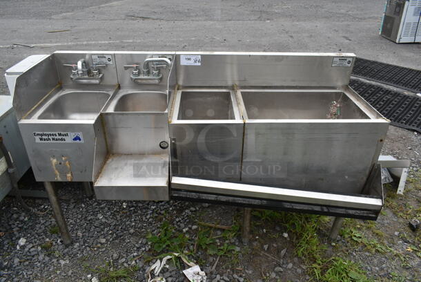 Krowne Stainless Steel Commercial 2 Bay Ice Bin w/ 2 Sink Bays and Speedwell. - Image 1 of 11