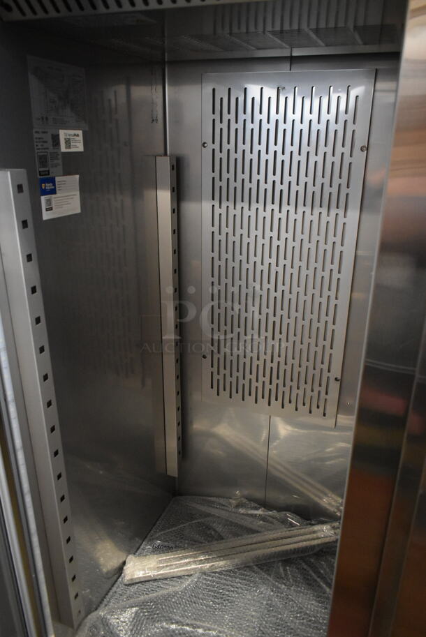 BRAND NEW SCRATCH AND DENT! 2023 Avantco  178Z2FHC Stainless Steel Commercial 2 Door Reach In Freezer w/ Poly Coated Racks. 115 Volts, 1 Phase. Tested and Powers On But Does Not Get Cold - Image 6 of 10