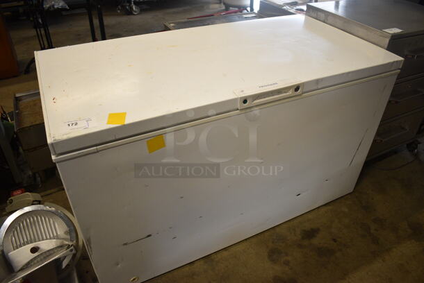 Frigidaire Metal Floor Style Chest Freezer. 56x29x32.5. Tested and Working! - Image 1 of 5