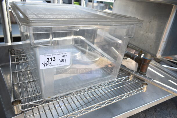 ALL ONE MONEY! Lot of 2 Wire Shelves, Poly Bin and Metal Bin. - Image 2 of 8