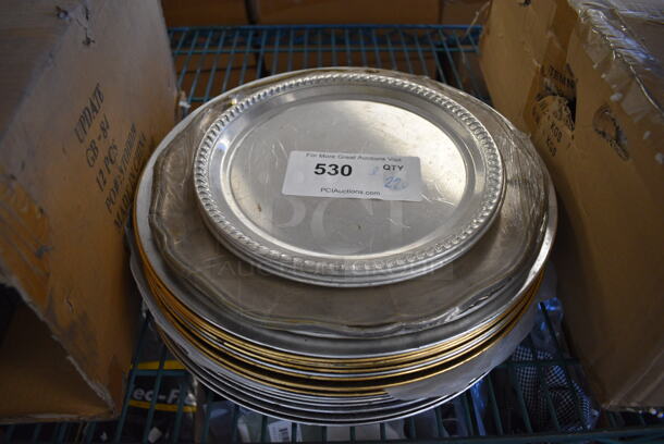 ALL ONE MONEY! Lot of 22 Various Metal Round Trays. Includes 9x9