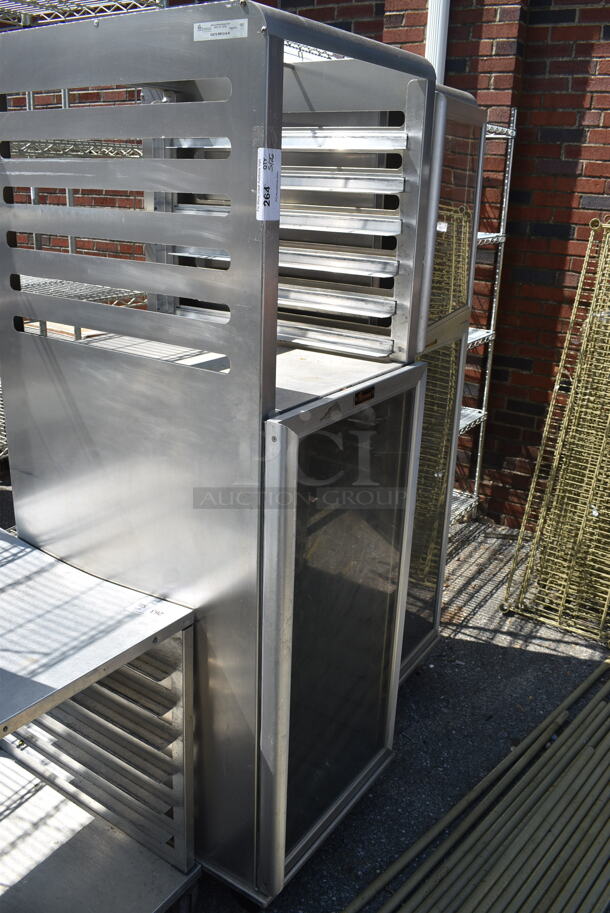 Lockwood CA72-RR12-6R Commercial Stainless Steel Combination Open Air And Storage Display Cabinet With Pan Racks On Commercial Casters. - Image 2 of 6