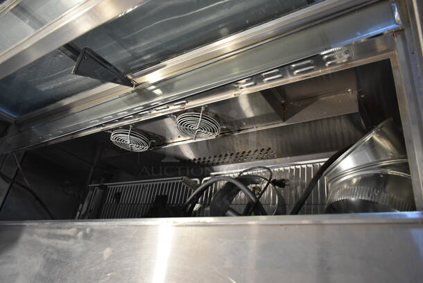 2016 Turbo Air MSF8303 Stainless Steel Commercial Sandwich Salad Prep Table Bain Marie w/ Sneeze Guard on Commercial Casters. 115 Volts, 1 Phase. Tested and Working! - Image 5 of 8