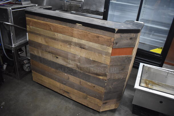 Wood Pattern Portable Bar on Commercial Casters. 61x29x48 - Image 8 of 10