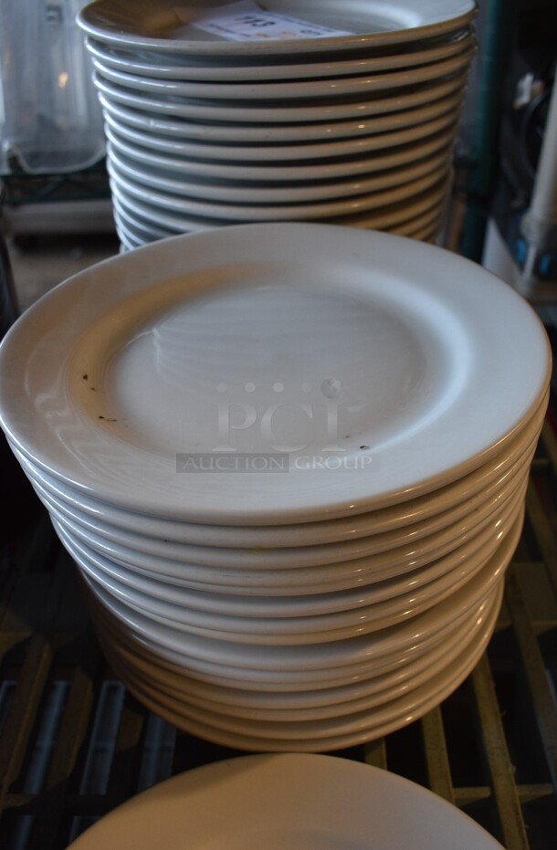 16 White Ceramic Plates. 7.5x7.5x1. 16 Times Your Bid!