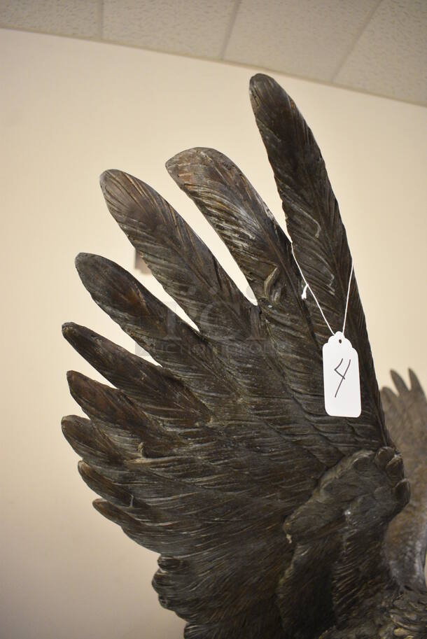 BEAUTIFUL Cast Bronze Eagle on Branch Statue - Image 3 of 10