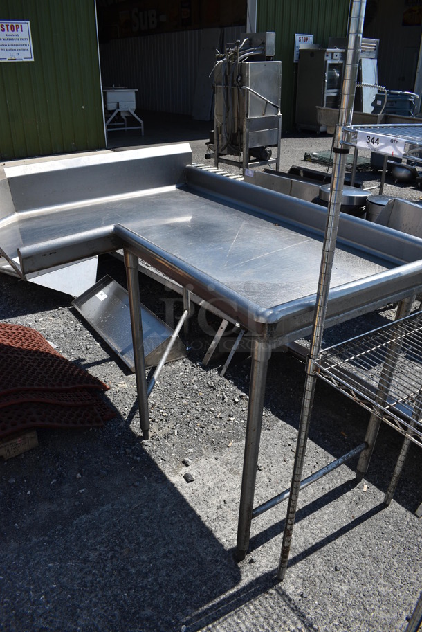 Stainless Steel Right Side Clean Side L Shaped Dishwasher Table. Goes GREAT w/ Lots 318 and 320! 60x44x42