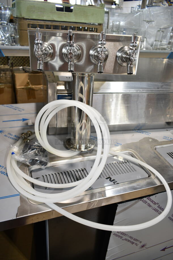 BRAND NEW SCRATCH AND DENT! 2020 Beverage Air DD94HC-1-B-144 Stainless Steel Commercial (2) Four Tap Kegerator Beer Dispenser - Black, (5) 1/2 Keg Capacity. 115 Volts, 1 Phase. Tested and Working! - Image 8 of 12