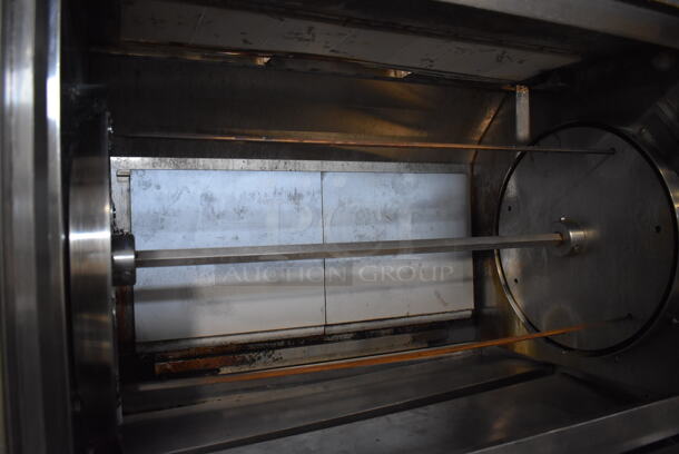 2 Old Hickory N/7.5G Stainless Steel Commercial Natural Gas Powered 7 Spit Rotisserie Ovens on Commercial Casters. Does Not Have Spits. 99,000 BTU. 52x34x76. 2 Times Your Bid! - Image 7 of 8