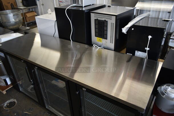 BRAND NEW SCRATCH AND DENT! 2023 Avantco 178UBB4GHC Metal Commercial 3 Door Back Bar Cooler Merchandiser. 115 Volts, 1 Phase. Tested and Working! - Image 3 of 10