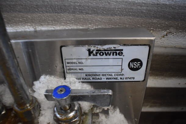 Krowne Stainless Steel Commercial Single Bay Sink w/ Faucet, Handles and Splash Guard. No Legs. 12x19x23 - Image 4 of 5