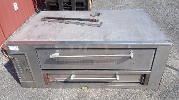 Marsal and Sons 448 Stainless Steel Commercial Natural Gas Powered Single Deck Pizza Oven. - Image 1 of 6