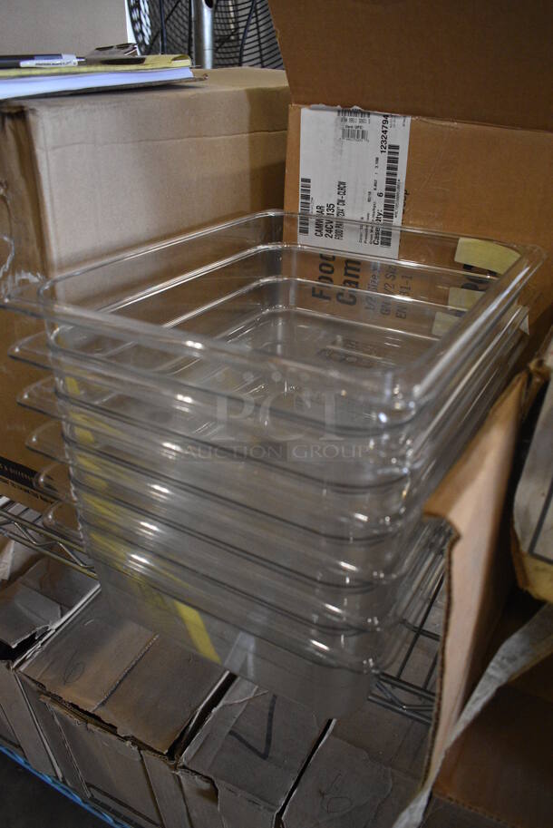 ALL ONE MONEY! Lot of 6 BRAND NEW IN BOX! Cambro Clear Poly 1/2 Size Drop In Bins. 1/2x4 - Image 3 of 5