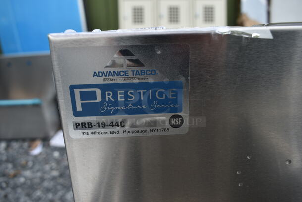 BRAND NEW SCRATCH AND DENT! Advance Tabco PRB-19-44C 4 Compartment Prestige Series Underbar Sink with (2) Splash Mount Faucets - 20" x 48" w/ Advance Tabco SU-16 6 3/8" x 6 3/8" x 3/4" Stainless Steel Glass Rinser and Pitco PP10962 1 1/4" Ball Valve with Handle.   - Image 9 of 9