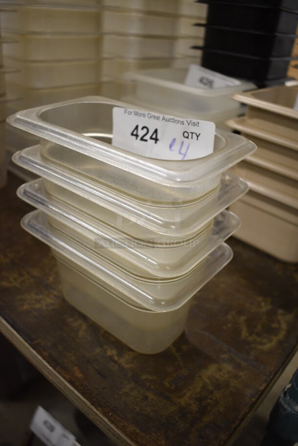 ALL ONE MONEY! Lot of 4 Clear Poly 1/9 Size Drop In Bins! 1/9x4 - Image 2 of 3