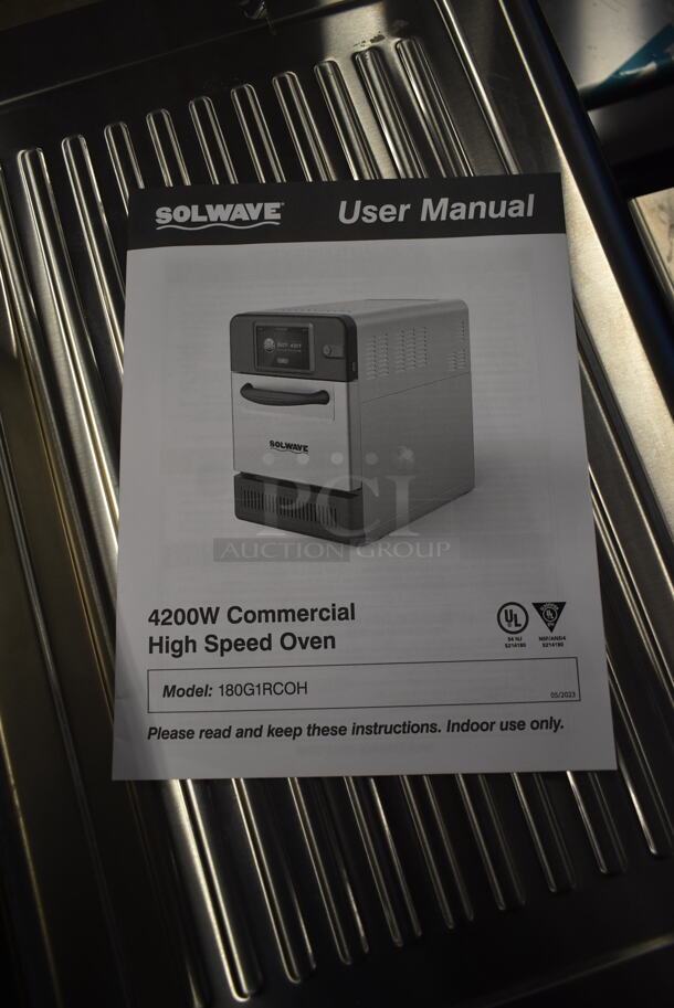 BRAND NEW SCRATCH AND DENT! 2023 Solwave 1800G1RCOH Countertop Stainless Steel Rapid Cook Ventless Oven with Programmable Touchscreen Controls. 208/240 Volts, 1 Phase.  - Image 9 of 10