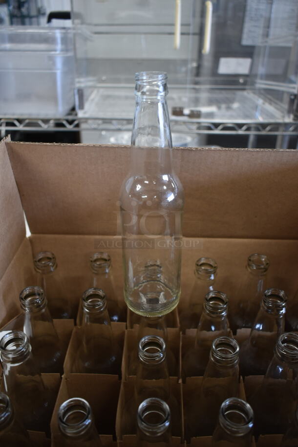 Box of 24 BRAND NEW! Clear Glass Bottles.  - Image 4 of 4