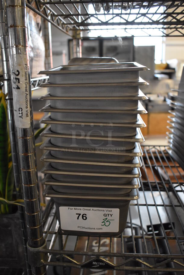 35 Stainless Steel 1/6 Size Drop In Bins. 1/6x4. 35 Times Your Bid! - Image 1 of 5