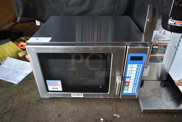 BRAND NEW SCRATCH AND DENT! 2023 Solwave SWA12T Stainless Steel Commercial Countertop Microwave Oven. 120 Volts, 1 Phase.  - Image 1 of 4