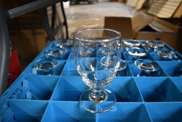 39 Footed Beverage Glasses in 2 Dish Caddy. 3x3x5. 39 Times Your Bid!