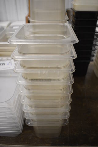ALL ONE MONEY! Lot of 21 Poly Clear 1/6 Size Drop In Bins. 1/6x6