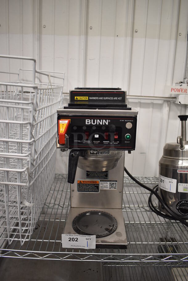 2016 Bunn CWTF-35-3 Stainless Steel Commercial Countertop Coffee Machine w/ Hot Water Dispenser and Metal Brew Basket. 120/208-240 Volts, 1 Phase. 8x18x19 - Image 5 of 5