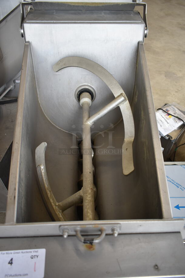 2017 Hobart MG2032 Metal Commercial Floor Style Electric Powered Meat Mixer Grinder w/ Foot Pedal on Commercial Casters. 208 Volts, 3 Phase. Tested and Working! - Image 6 of 9