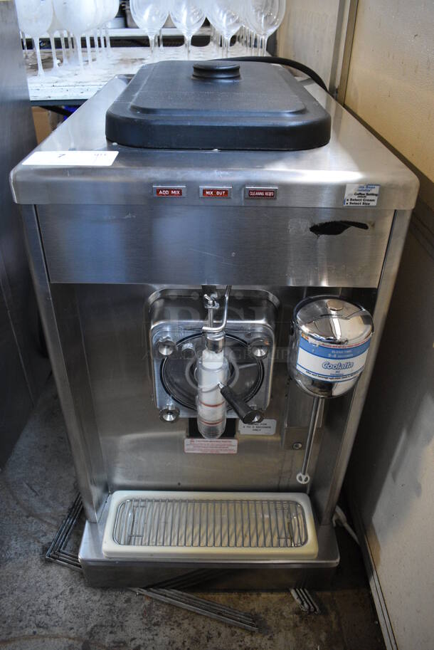2015 Taylor Model 340D-27 Stainless Steel Commercial Countertop Single Flavor Frozen Beverage Machine w/ Drink Mixer Attachment. 208-230 Volts, 1 Phase. 18x32x33