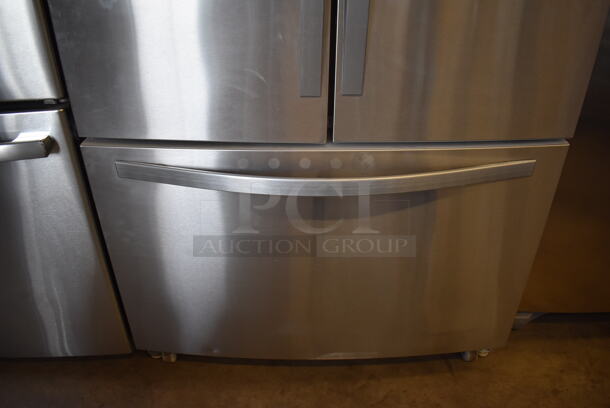BRAND NEW SCRATCH AND DENT! Whirlpool WRF997SDDM00 Stainless Steel Commercial French Style Cooler Freezer Combo Unit w/ Water and Ice Dispenser. 115 Volts, 1 Phase. 36x36x70. Tested and Powers On and Cooler Works But Freezer Temps at 44 Degrees - Image 4 of 12