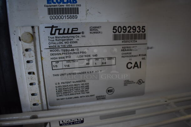 True TSSU-48-12 Stainless Steel Commercial Sandwich Salad Prep Table Bain Marie Mega Top on Commercial Casters. 115 Volts, 1 Phase. Tested and Working! - Image 5 of 6