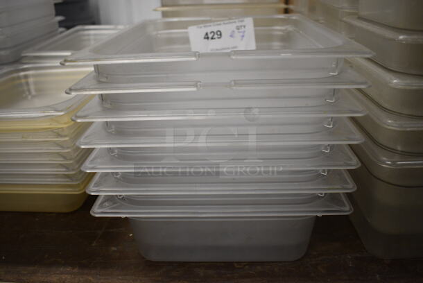 ALL ONE MONEY! Lot of 7 Poly Clear 1/2 Size Drop In Bins. 1/2x4 - Image 3 of 3