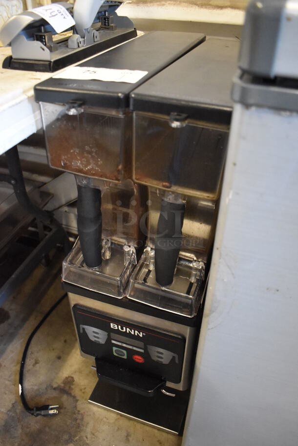 2017 Bunn MHG Stainless Steel Commercial Countertop 2 Hopper Coffee Grinder. 120 Volts, 1 Phase. 9.5x17x30. Tested and Working! - Image 3 of 6