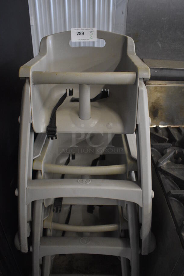 3 Gray Poly High Chairs. 22x24x48. 3 Times Your Bid!  - Image 2 of 4