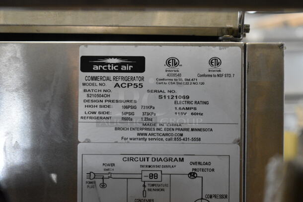 Arctic Air ACP55 Stainless Steel Commercial Countertop Refrigerated Rail. 115 Volts, 1 Phase. Tested and Working! - Image 4 of 4