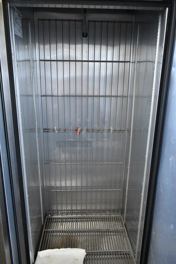 2017 True T-19F Stainless Steel Commercial Single Door Reach In Freezer w/ Poly Coated Racks on Commercial Casters. 115 Volts, 1 Phase. Tested and Powers On But Does Not Get Cold - Image 3 of 5