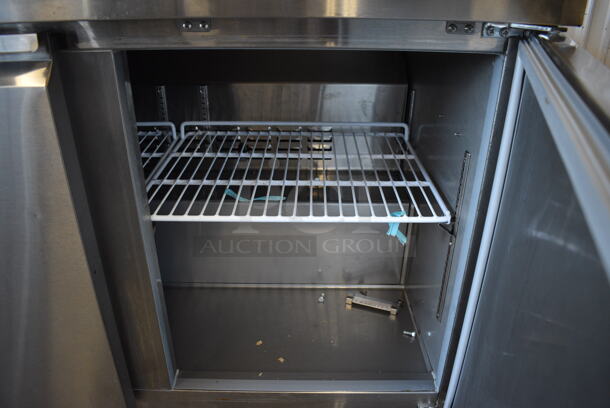 Avantco 178SSUC48RHC Stainless Steel Commercial 2 Door Undercounter Cooler on Commercial Casters. 115 Volts, 1 Phase. Unit Was Only Used a Few Times as a Demonstration at a Trade Show. 47.5x29.5x35.5. Tested and Working! - Image 7 of 7