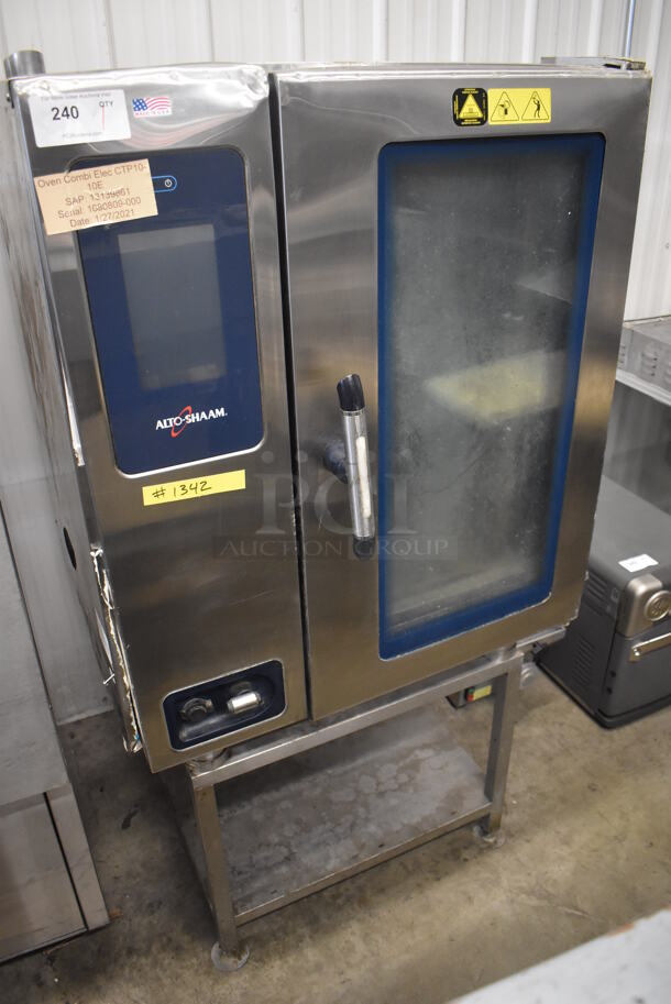 2016 Alto Shaam Model CTP10-10E Stainless Steel Commercial Electric Powered Combitherm Convection Oven on Stainless Steel Equipment Stand. 208-240 Volts, 3 Phase. 35x37x71 - Image 4 of 5