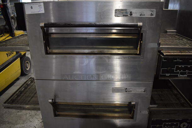2 Lincoln Impinger 1132 Stainless Steel Commercial Electric Powered Conveyor Pizza Oven on Commercial Casters. 120/208 Volts, 3 Phase. 60x37x60. 2 Times Your Bid! - Image 6 of 9