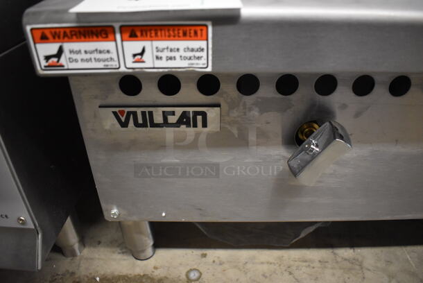 BRAND NEW SCRATCH AND DENT! Vulcan VCRG48-M1 Stainless Steel Commercial Countertop Natural Gas Powered Flat Top Griddle with Manual Controls. 100,000 BTU. 48x28x17. Tested and Working! - Image 3 of 9