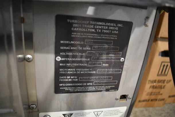 2015 Turbochef Model NGO Metal Commercial Countertop Electric Powered Rapid Cook Oven. 208/240 Volts, 1 Phase. 16x29.5x20.5 - Image 6 of 7